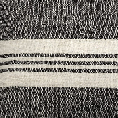 Black And White Striped Lumbar Accent Pillow Cover
