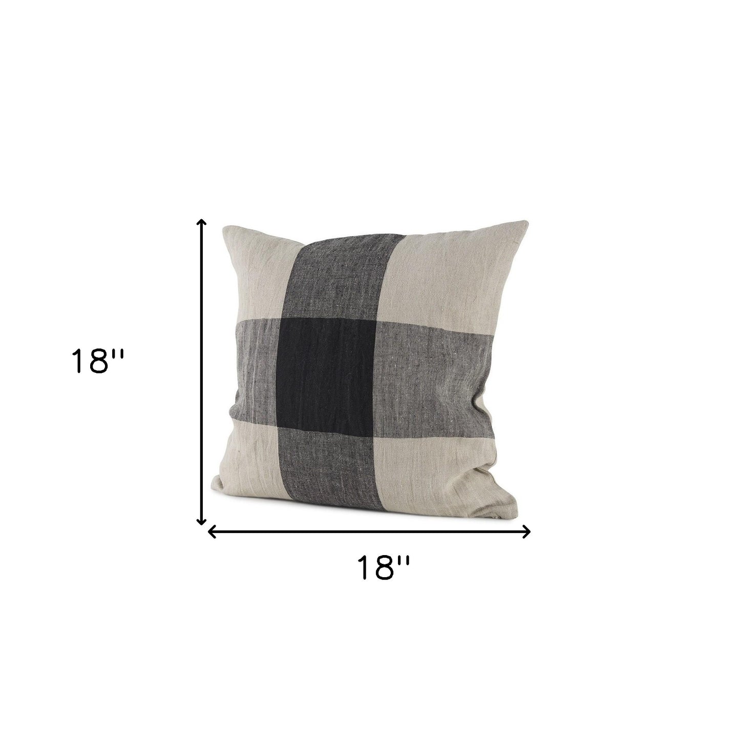 Beige And Black Plaid Pattern Throw Pillow Cover