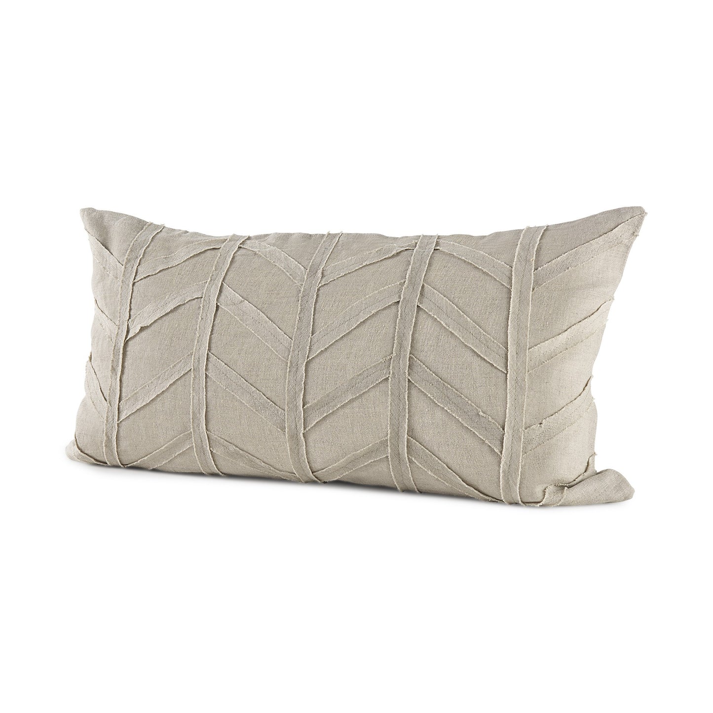 Light Gray Chevron Textured Lumbar Pillow Cover