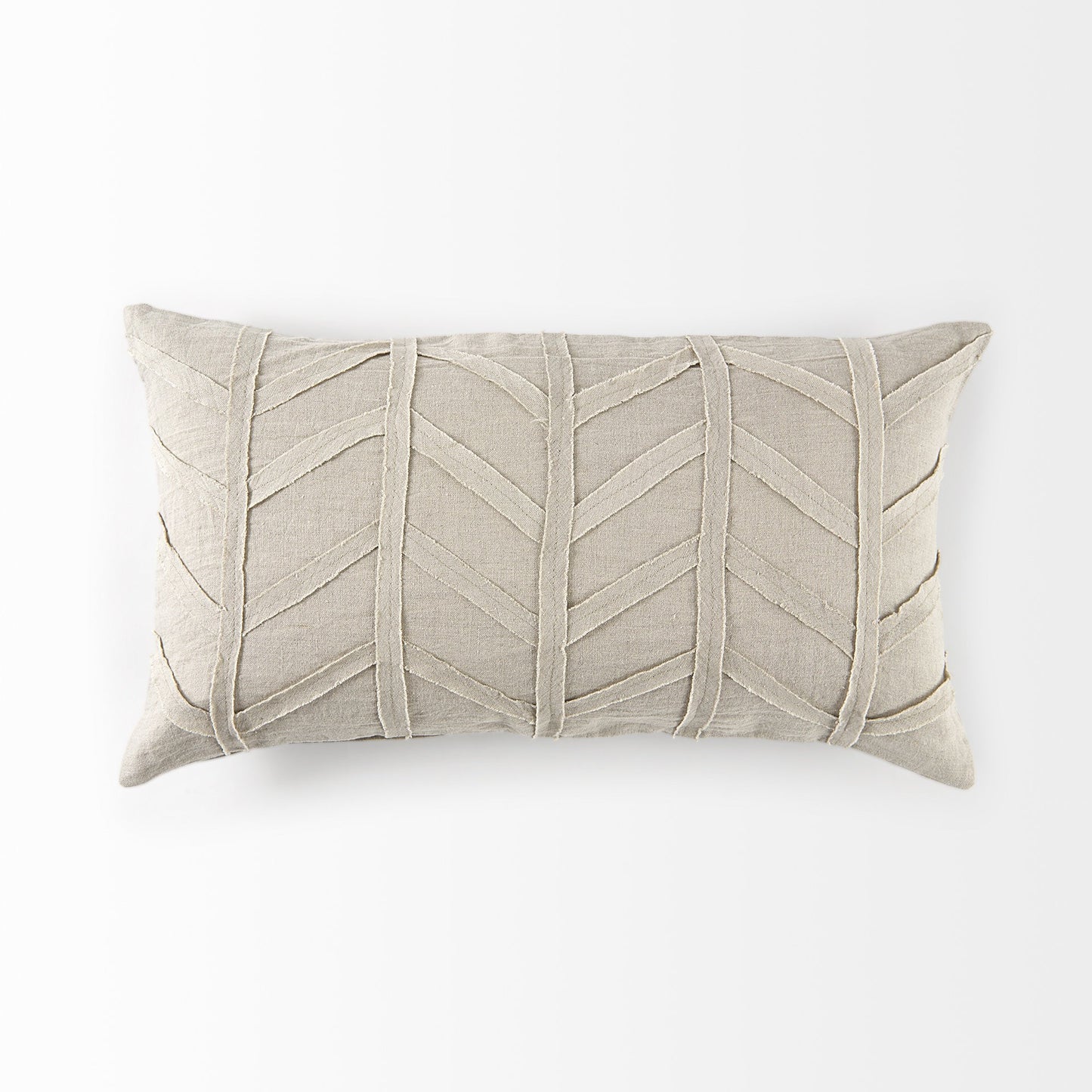 Light Gray Chevron Textured Lumbar Pillow Cover