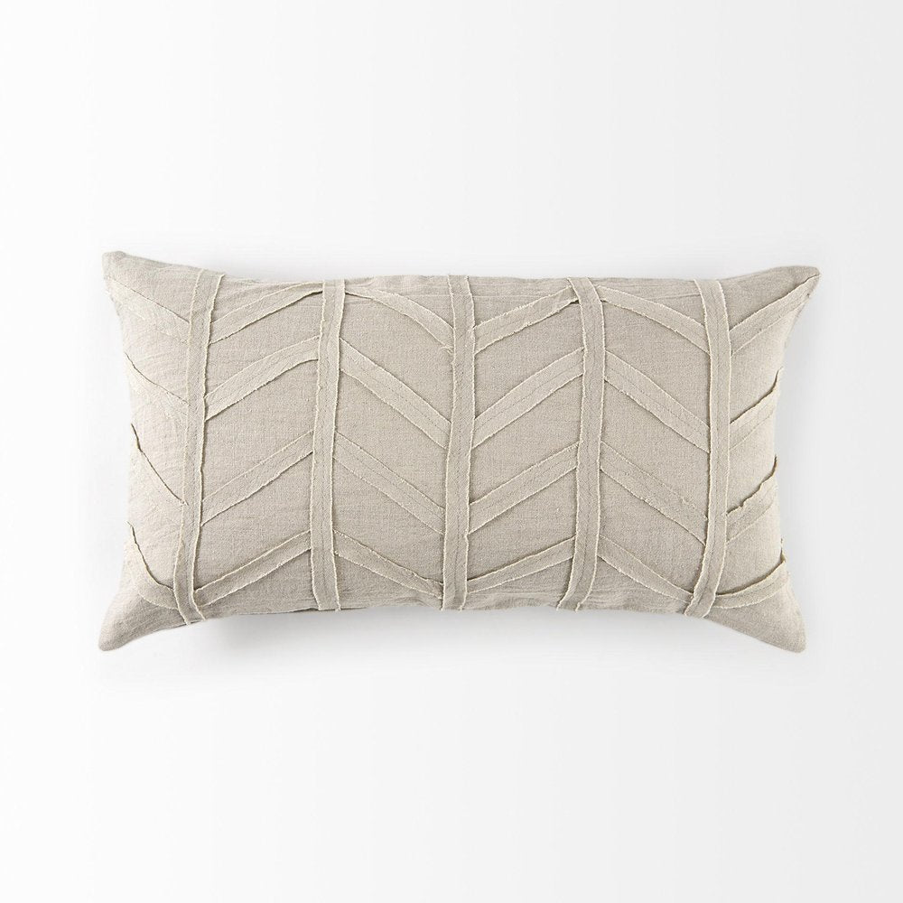 Light Gray Chevron Textured Lumbar Pillow Cover