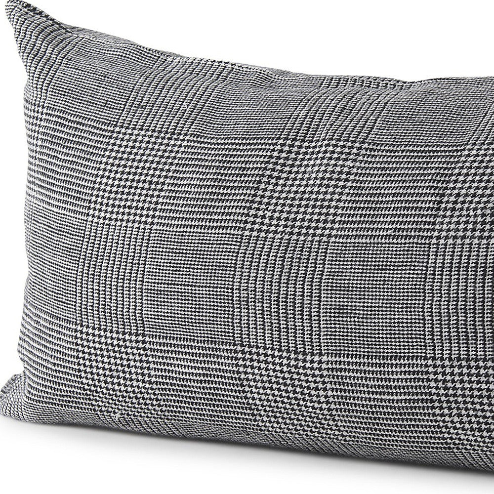 White And Black Pattern Lumbar Throw Pillow Cover