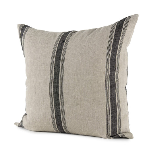 Beige And Black Striped Pillow Cover