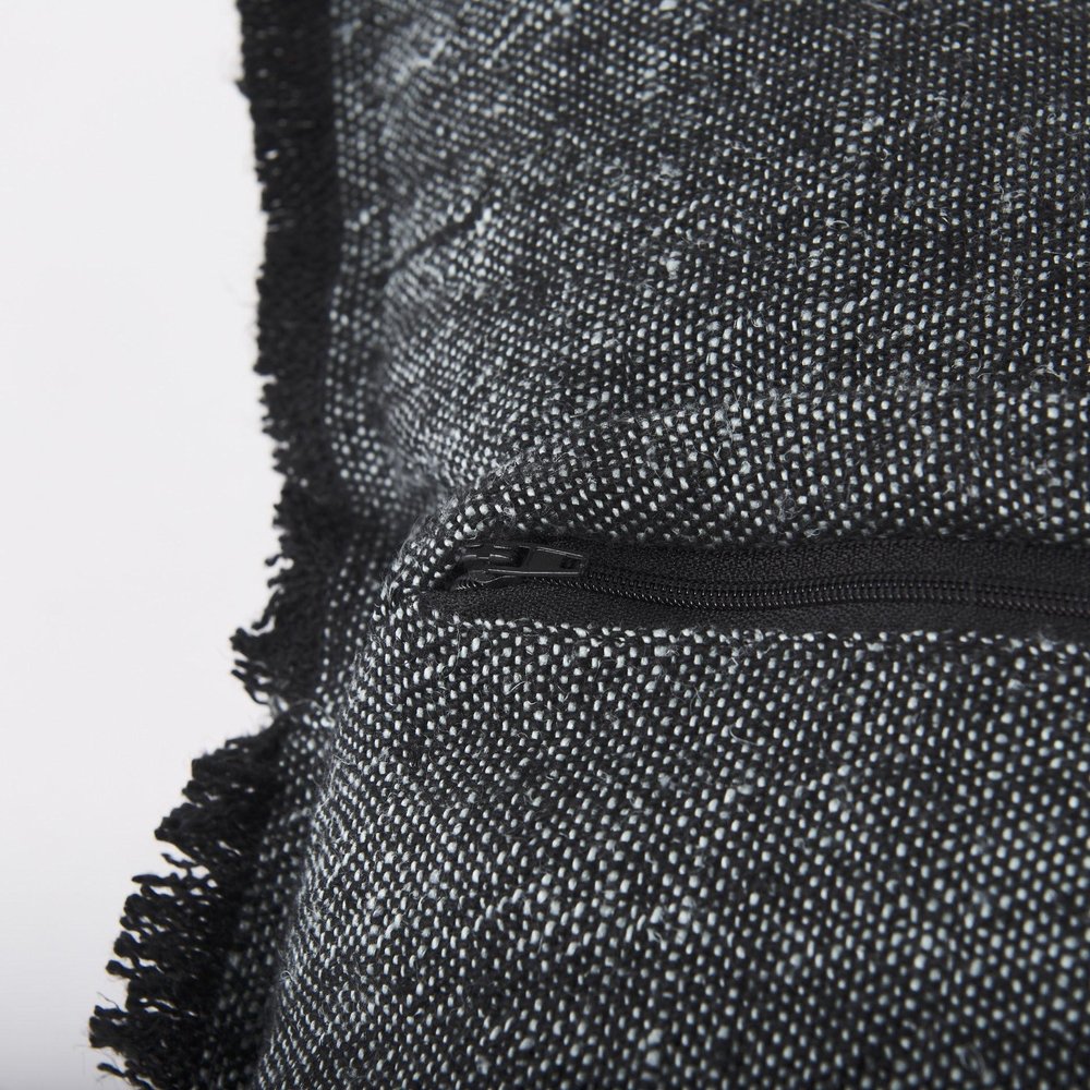 20" Gray Linen Throw Pillow Cover