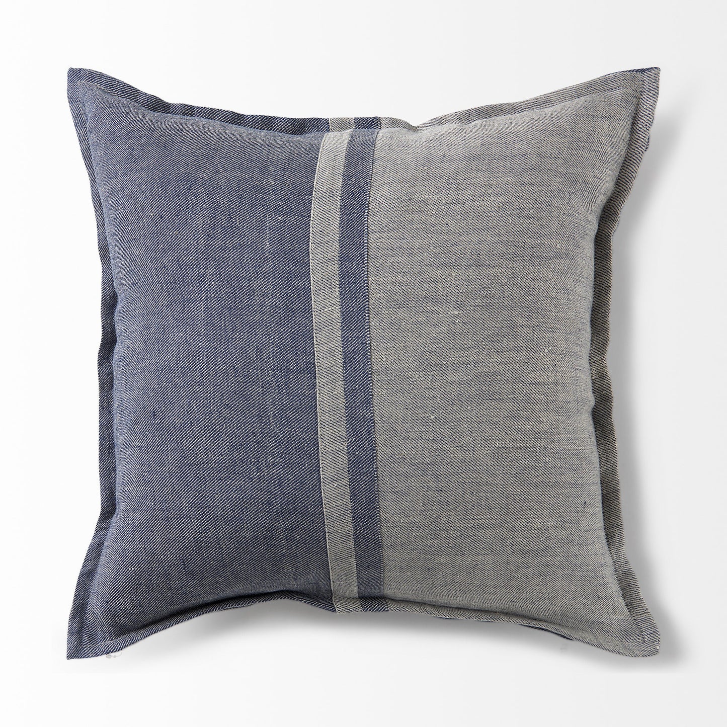 Gray And Blue Color Block Pillow Cover