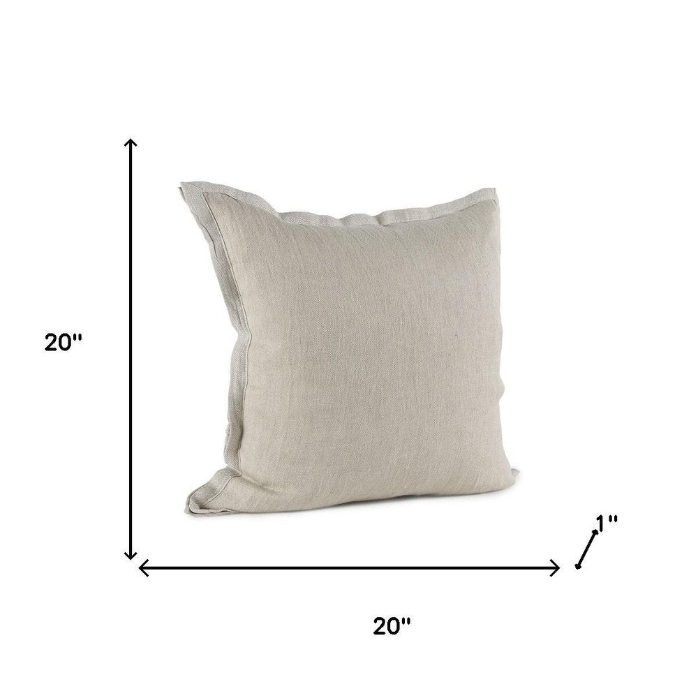 Cream Bordered Pillow Cover