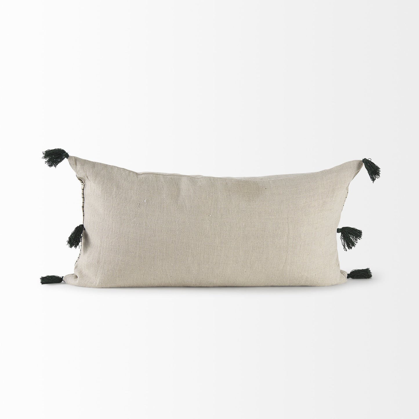 Beige And Dark Green Dotted Lumbar Pillow Cover