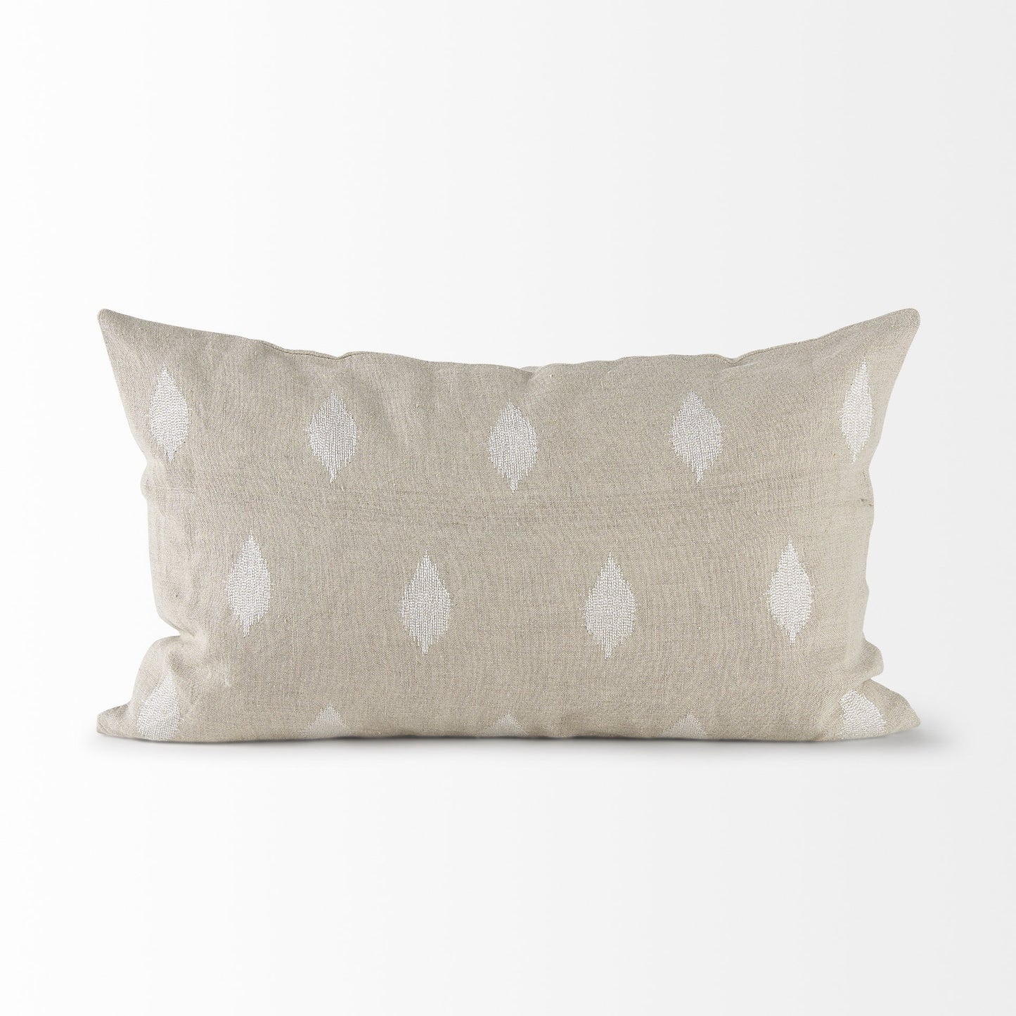 Beige And White Patterned Lumbar Pillow Cover