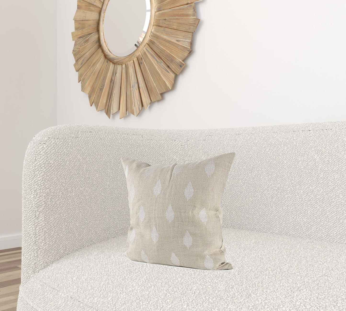 Beige And White Patterned Pillow Cover