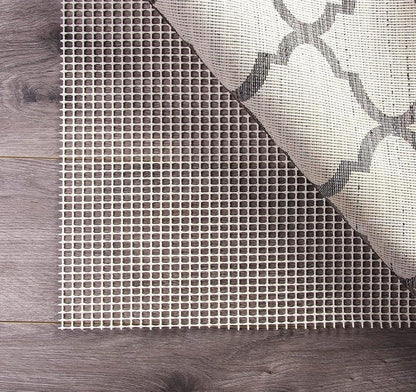 6' x 9' Ivory Striped Weave Non Slip Rug Pad