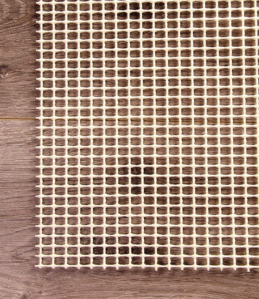 6' x 9' Ivory Striped Weave Non Slip Rug Pad