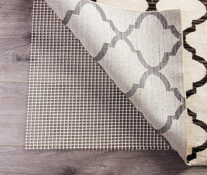 5' x 7' Ivory Striped Weave Non Slip Rug Pad