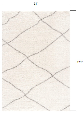 8’ X 11’ Ivory Modern Uneven Lattice Area Rug