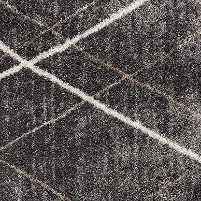 4' X 6' Gray Modern Distressed Lines Area Rug