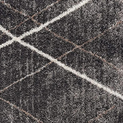 5' X 8' Gray Modern Distressed Lines Area Rug