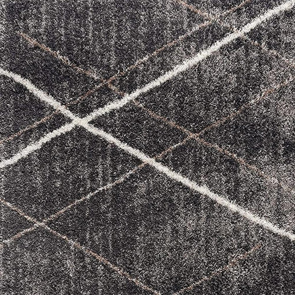 4' X 6' Gray Modern Distressed Lines Area Rug
