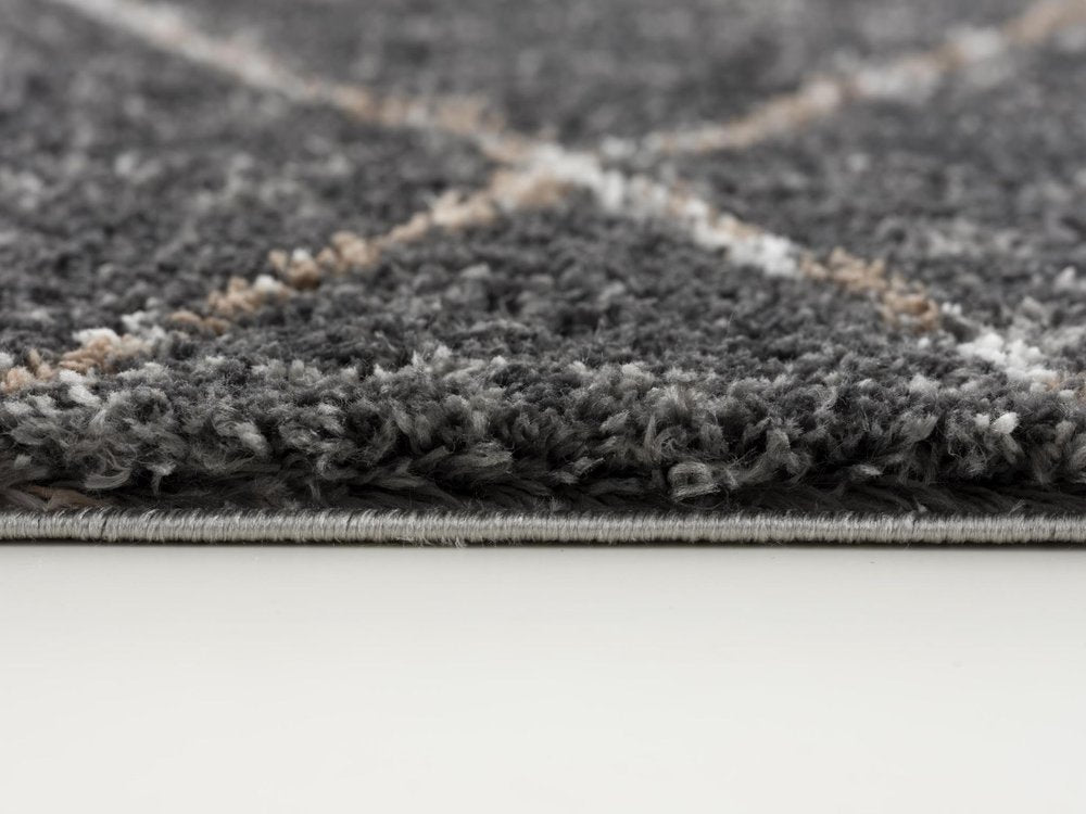 5' X 8' Gray Modern Distressed Lines Area Rug