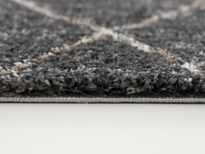 5' X 8' Gray Modern Distressed Lines Area Rug