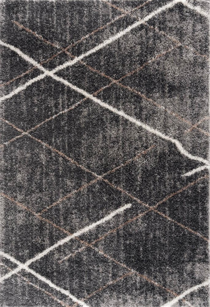 5' X 8' Gray Modern Distressed Lines Area Rug