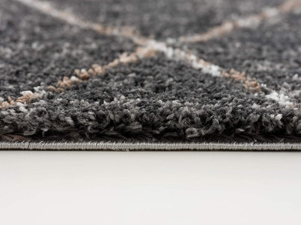 5' X 8' Gray Modern Distressed Lines Area Rug