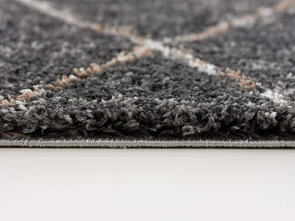 5' X 8' Gray Modern Distressed Lines Area Rug