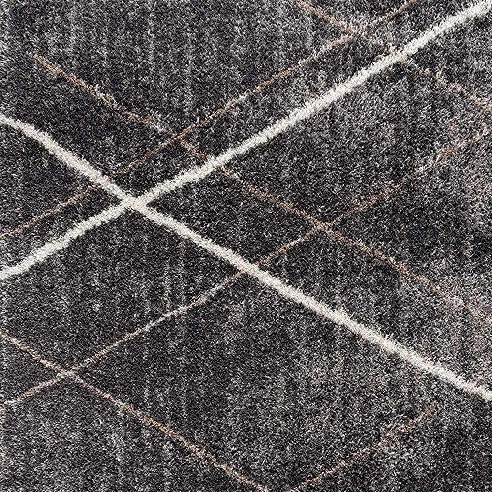 4' X 6' Gray Modern Distressed Lines Area Rug