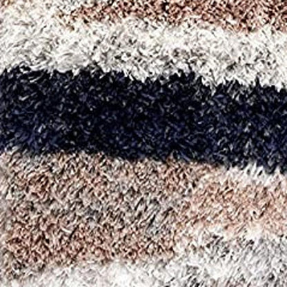 5' X 8' Gray And Black Strokes Area Rug