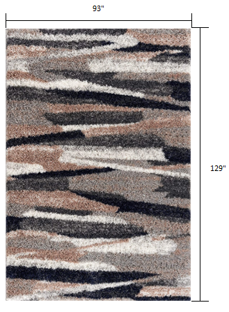 7' X 9' Gray And Black Strokes Area Rug