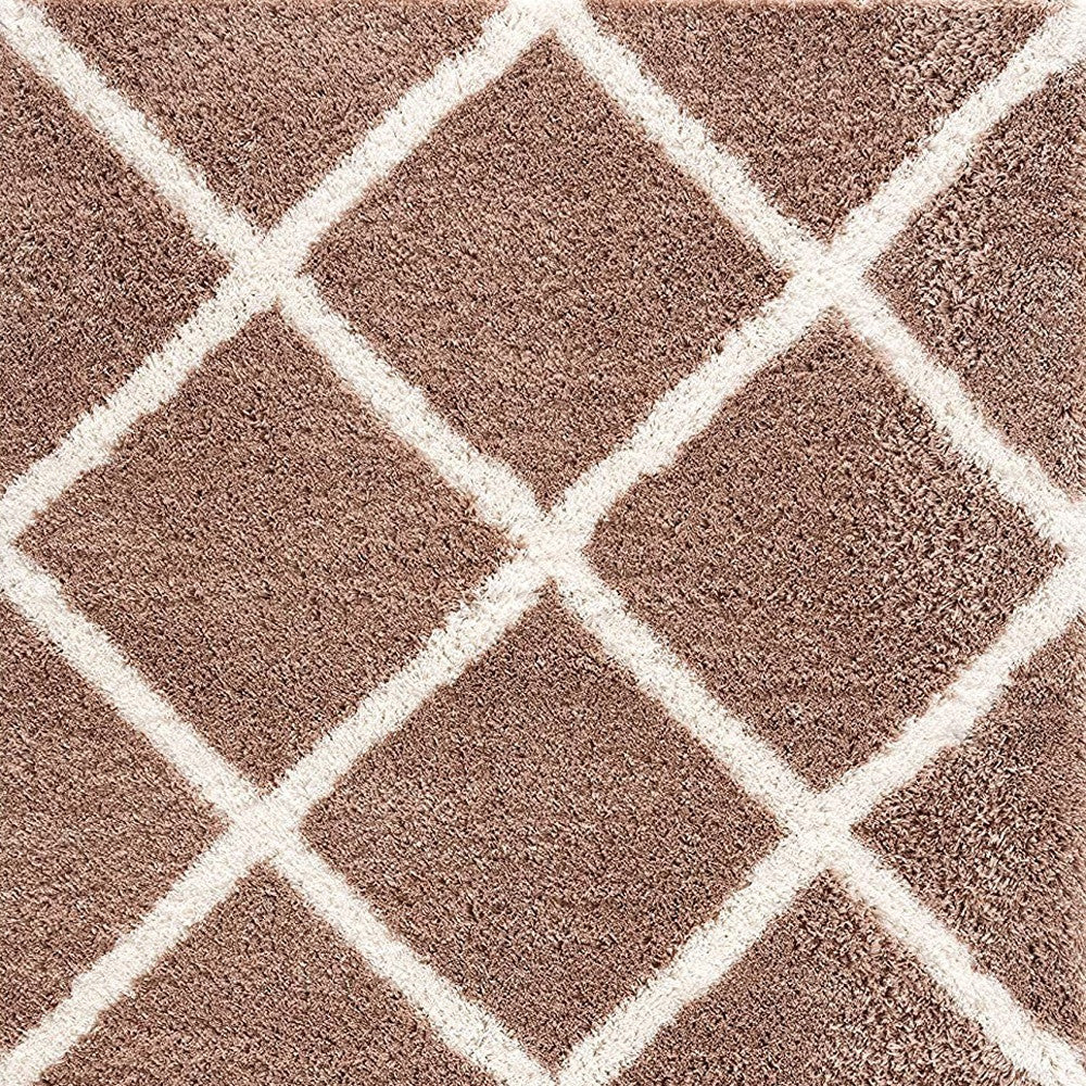 3' X 5' Beige Geometric Area Rug