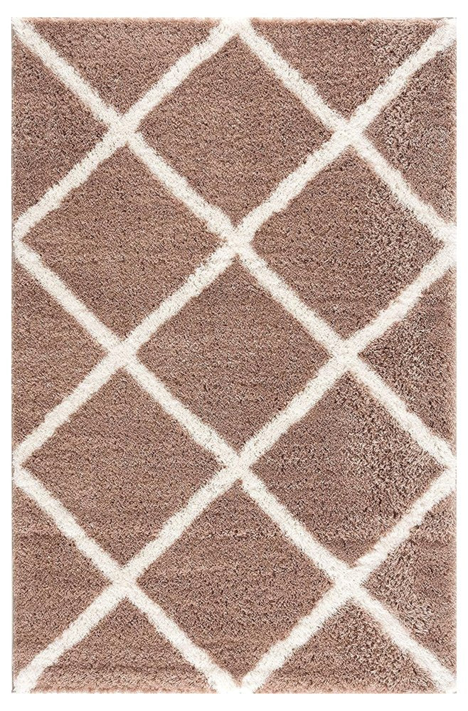 3' X 5' Beige Geometric Area Rug