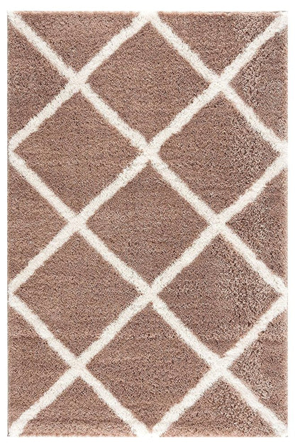 3' X 5' Beige Geometric Area Rug