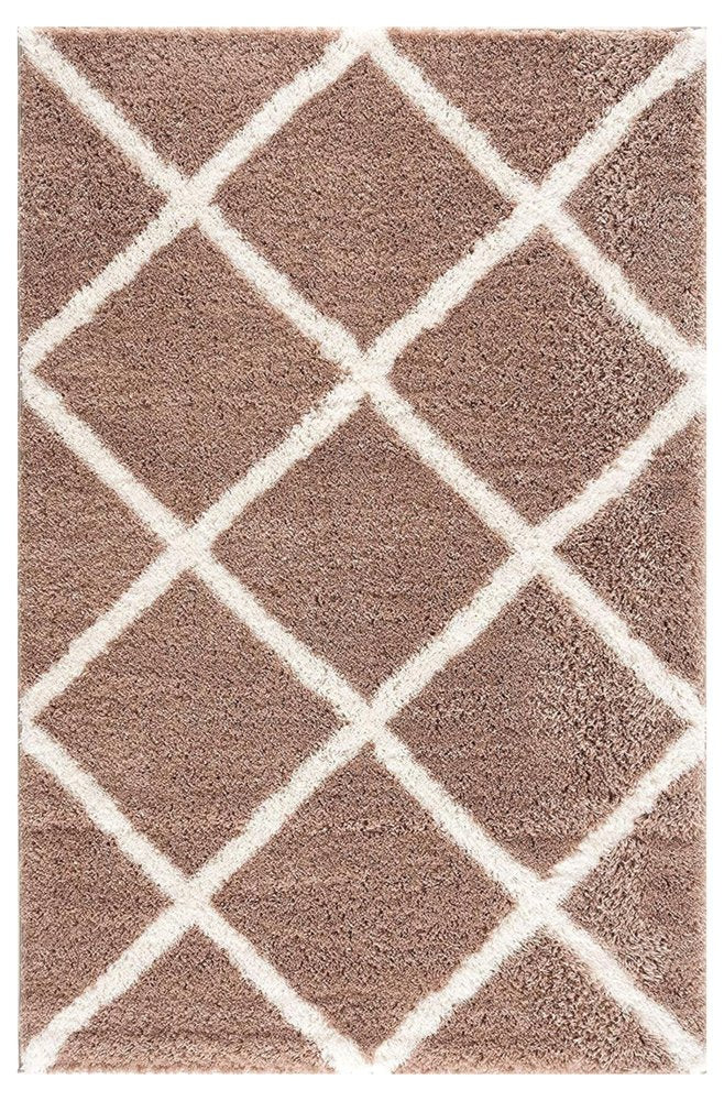 7' X 9' Beige Geometric Area Rug