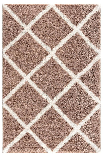 7' X 9' Beige Geometric Area Rug