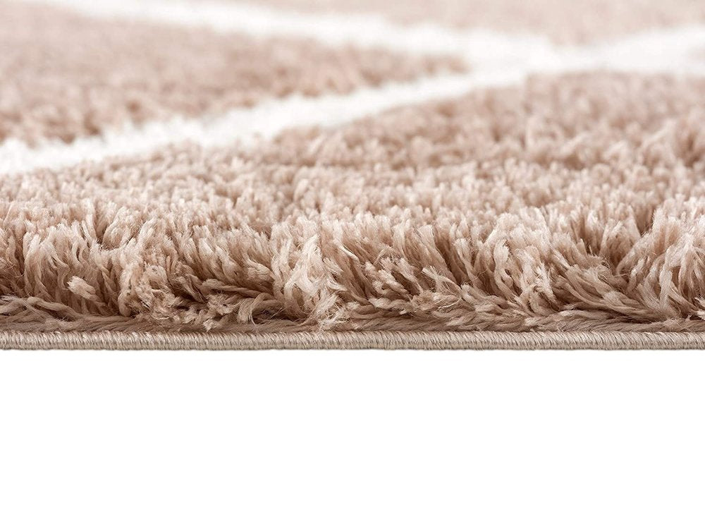 3' X 5' Beige Geometric Area Rug