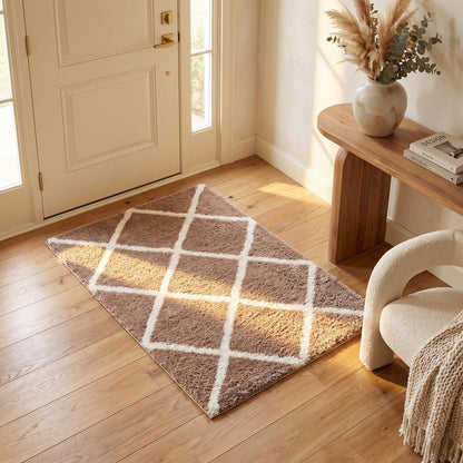 3' X 5' Beige Geometric Area Rug