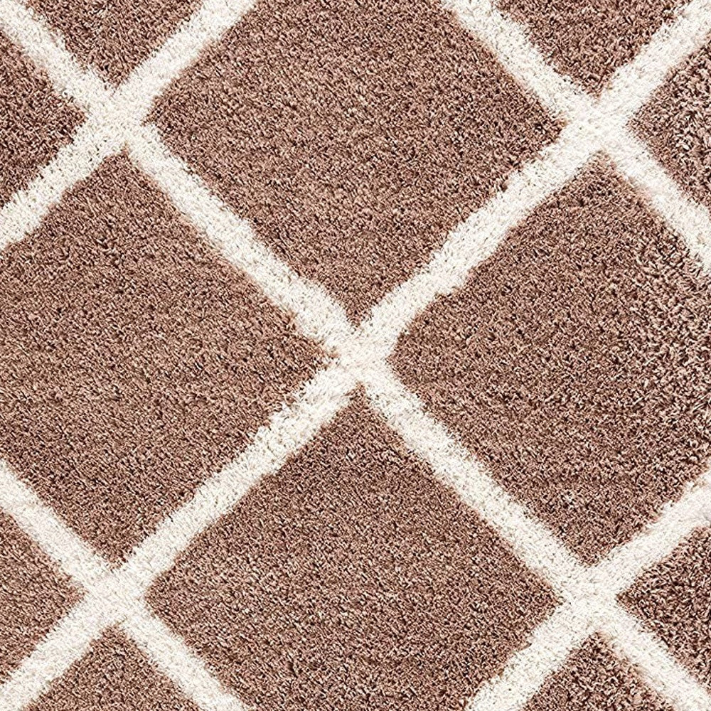 3' X 5' Beige Geometric Area Rug