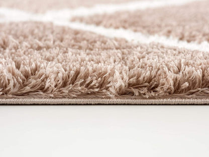 7' X 9' Beige Geometric Area Rug