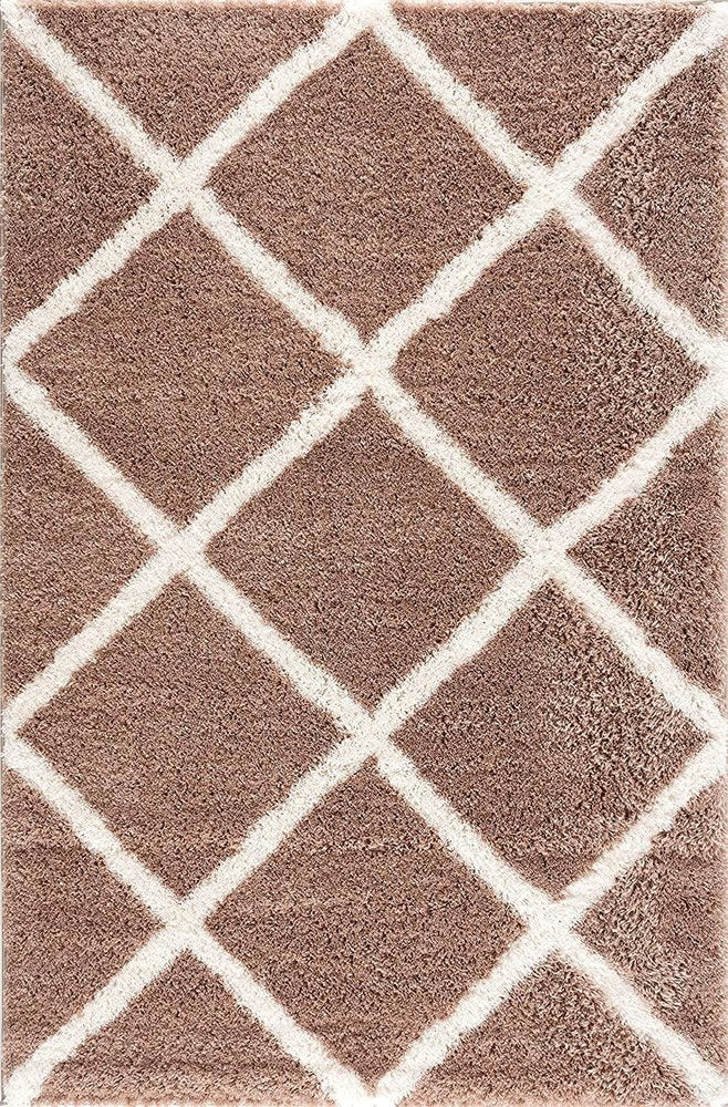 7' X 9' Beige Geometric Area Rug