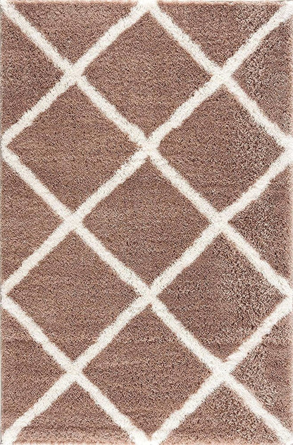 7' X 9' Beige Geometric Area Rug