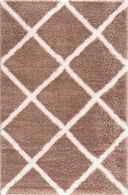 3' X 5' Beige Geometric Area Rug