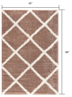 4' X 6' Beige Geometric Area Rug