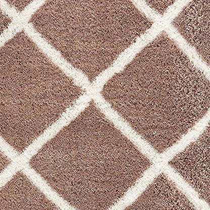 7' X 9' Beige Geometric Area Rug
