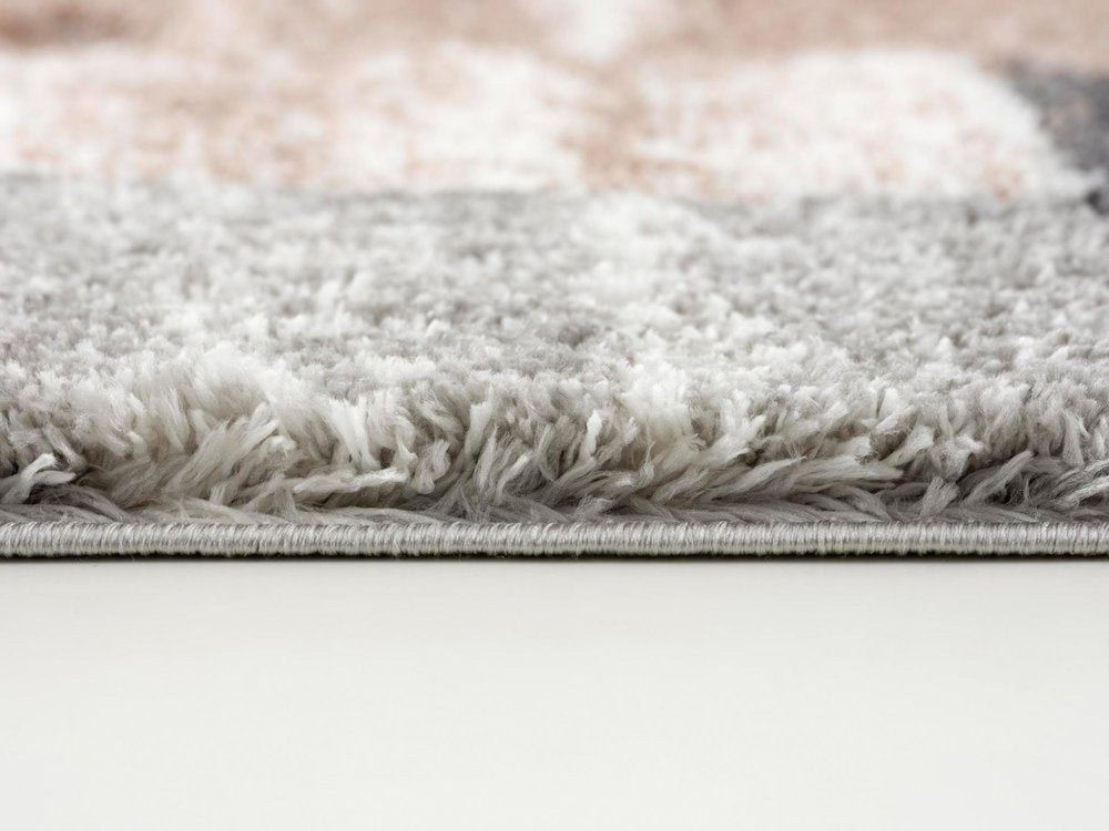 5' X 8' Beige Modern Blocks Area Rug