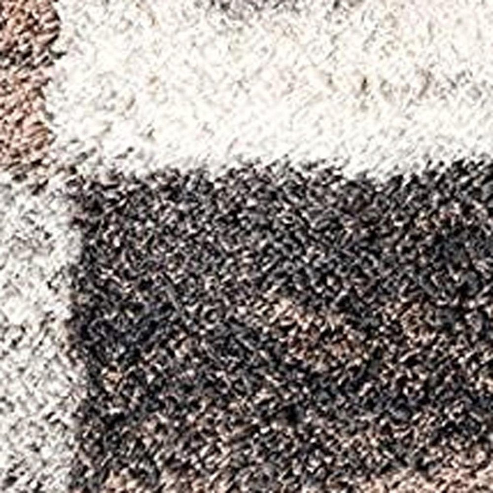 4' X 6' Beige Modern Blocks Area Rug