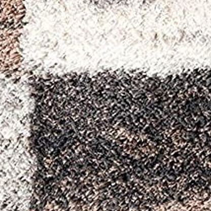 4' X 6' Beige Modern Blocks Area Rug