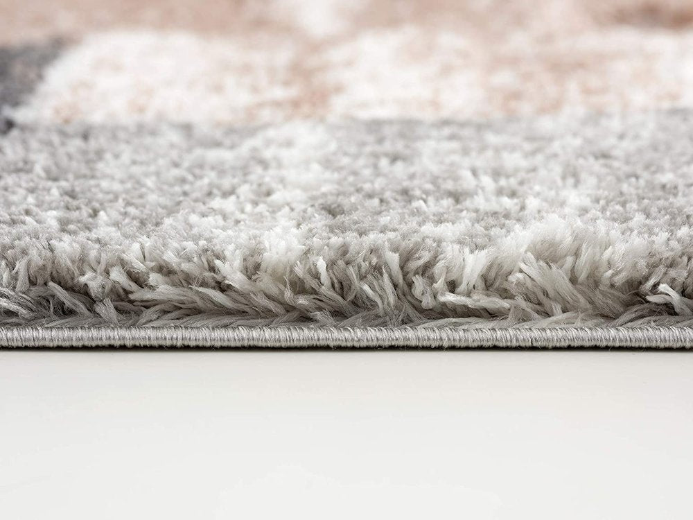 4' X 6' Beige Modern Blocks Area Rug
