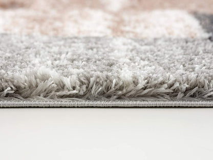 5' X 8' Beige Modern Blocks Area Rug