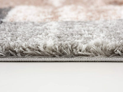 4' X 6' Beige Modern Blocks Area Rug