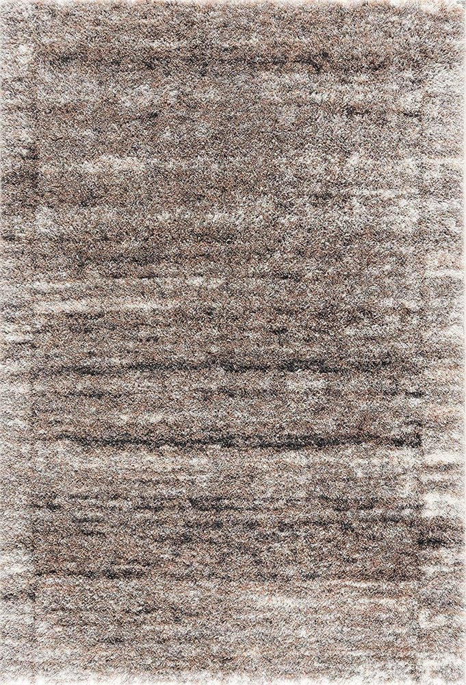 5' X 8' Ivory And Brown Retro Mod Area Rug