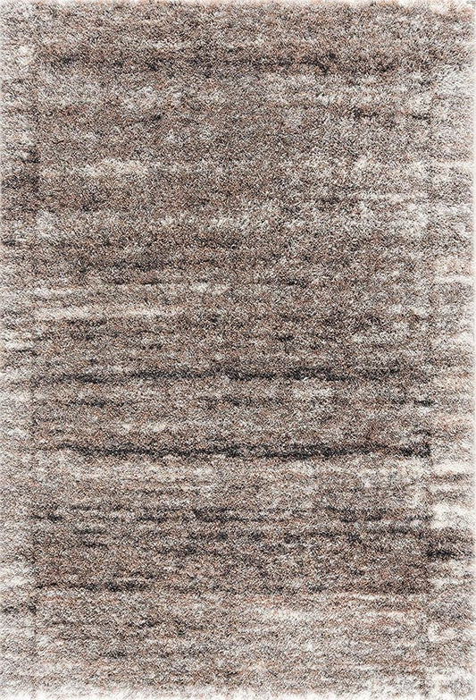 5' X 8' Ivory And Brown Retro Mod Area Rug
